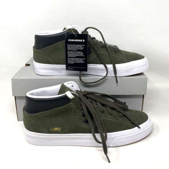 Converse Louie Lopez Pro Shoes Women's Size Suede Khaki Mid Top Casual 171981C - Picture 10 of 11